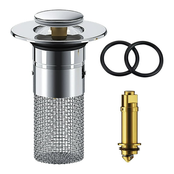 1Pcs Bathroom Sink Stopper, Up Sink Drain Filter with Removable Stainless Steel Filter Basket Hair Catcher, Universal Drain Filter with Hair Strainer