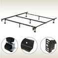Universal King's Brand 7Leg Adjustable Heavy Duty Metal Queen Size Bed