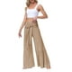 thumbnail image 2 of SAYOO Pantalones de Pierna Ancha para Mujer, Casual, Sueltos, de Color sólido, Cintura Fruncida, Vendaje, Cintura Elástica, Pantalones Femeninos SAYOO  Moda, 2 of 5