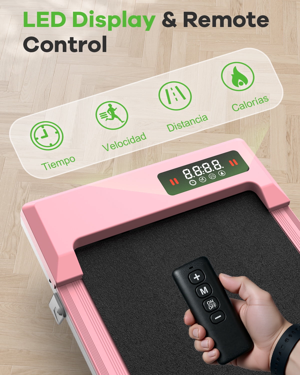 Evitormill  Walking Pad, Under Desk Treadmill, Compact Walking Pad for Home & Office, 2.5HP Quiet Motor, 33.5'' Running Belt, Supports 265 Lbs (Pink)