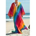 thumbnail image 2 of Men's Rainbow Sheer Beach Kaftan with Maxi Length for Vacation, Beach and Party Wear, 2 of 2
