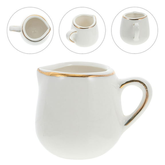 ROSENICE Household Dispenser 1Set Ceramic Milk Jug With Handle 7.5X2.2X2.2In for Coffee Shops and Hotels