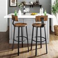 thumbnail image 3 of VASAGLE Bar Stools Set of 2, Counter Stools, Bar Chairs with Backrest, 28.7-inch Tall Seat, Rustic Brown and Black, 3 of 5