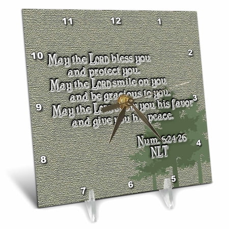 3dRose, Aaron’s Blessing Numbers 624 26 Bible verse, 6x6 Desk Clock