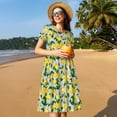 thumbnail image 4 of Vsdgher Lemon1 pour Femmes Été 2025 Robes Midi Décontractées Légères Manches Courtes Col Rond Robe de Plage, 4 of 6