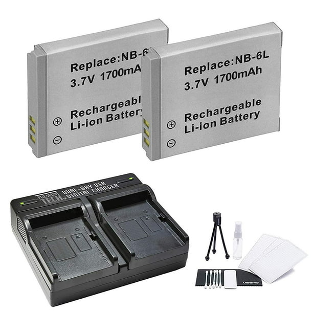 2Pack NB6L, NB6LH HighCapacity Replacement Battery with Rapid Dual