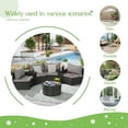 thumbnail image 7 of Outdoor Patio Furniture Set with Coffee Table, 7-Piece Half-Moon Curved Sectional Sofa Set with 2 Side Tables, All-Weather Wicker Patio Conversation Set for Poolside Backyard, Light Gray, 7 of 7