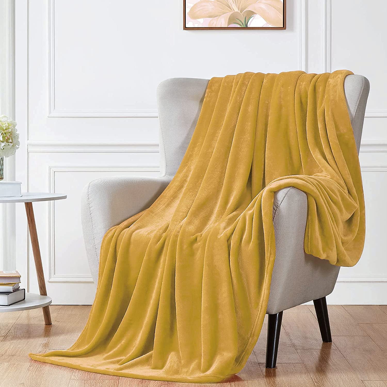 Bed Sofa Ultra Luxurious Warm and Cozy for All Seasons Walensee Sherpa Fleece Blanket Twin Size 60”x80” Honey Gold Plush Throw Fuzzy Super Soft Reversible Microfiber Flannel Blankets for Couch