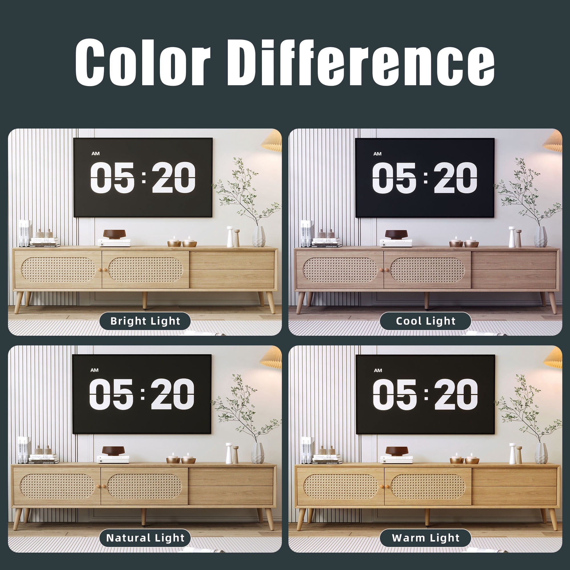 Paproos TV Stand for TVS up to 80", Modern Farmhouse Entertainment Center with Drawers, Storage Shelves, TV Console with Solid Wood Legs, TV Media Cabinet for Living Room, Bedroom, Natural
