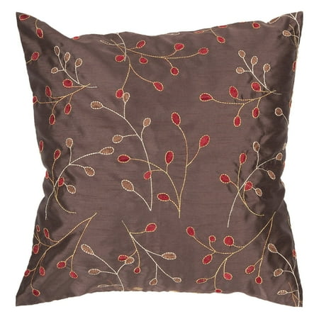 Surya China Vine Decorative Pillow - Chocolate