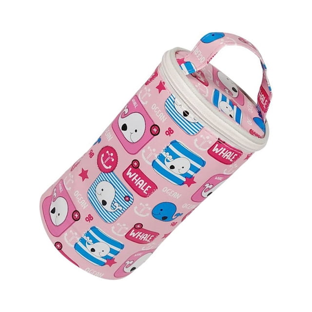 Transemion Leakproof And Portable Lunch Box For On--Go Snacking Convenient Storage Insulated Lunch Box Thermal Lunch Box Breakfast Pink Little Whale 2 Insulation Bag 1Set
