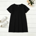 thumbnail image 6 of CCRFTGI Linen Dresses for Kids Girls Size 8 Casual Short Sleeve 2026 Summer A Line Skater Dress Loose Fit Holiday Girls Clothes Fashion Dresses Black 12-13 Years, 6 of 9