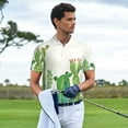 thumbnail image 2 of Kdxio Cartoon Cactus Print Men's Short Sleeve Polo Shirt,Midweight Men's Shirt, 2 of 6
