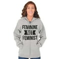 thumbnail image 5 of Feminine Not Feminist Conservative Zip Hoodie Sweatshirt Women Brisco Brands M, 5 of 6