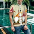 thumbnail image 6 of Zufioo Christmas Card With Gnomes Print Men's Baseball Short Sleeve, Moisture Wicking Button-Down Hip Hop Tee-3X-Large, 6 of 7