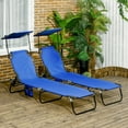 thumbnail image 2 of Outsunny Chaise Longues Pliantes 2 Pcs avec Dossier Réglable, Bleu, 2 of 10
