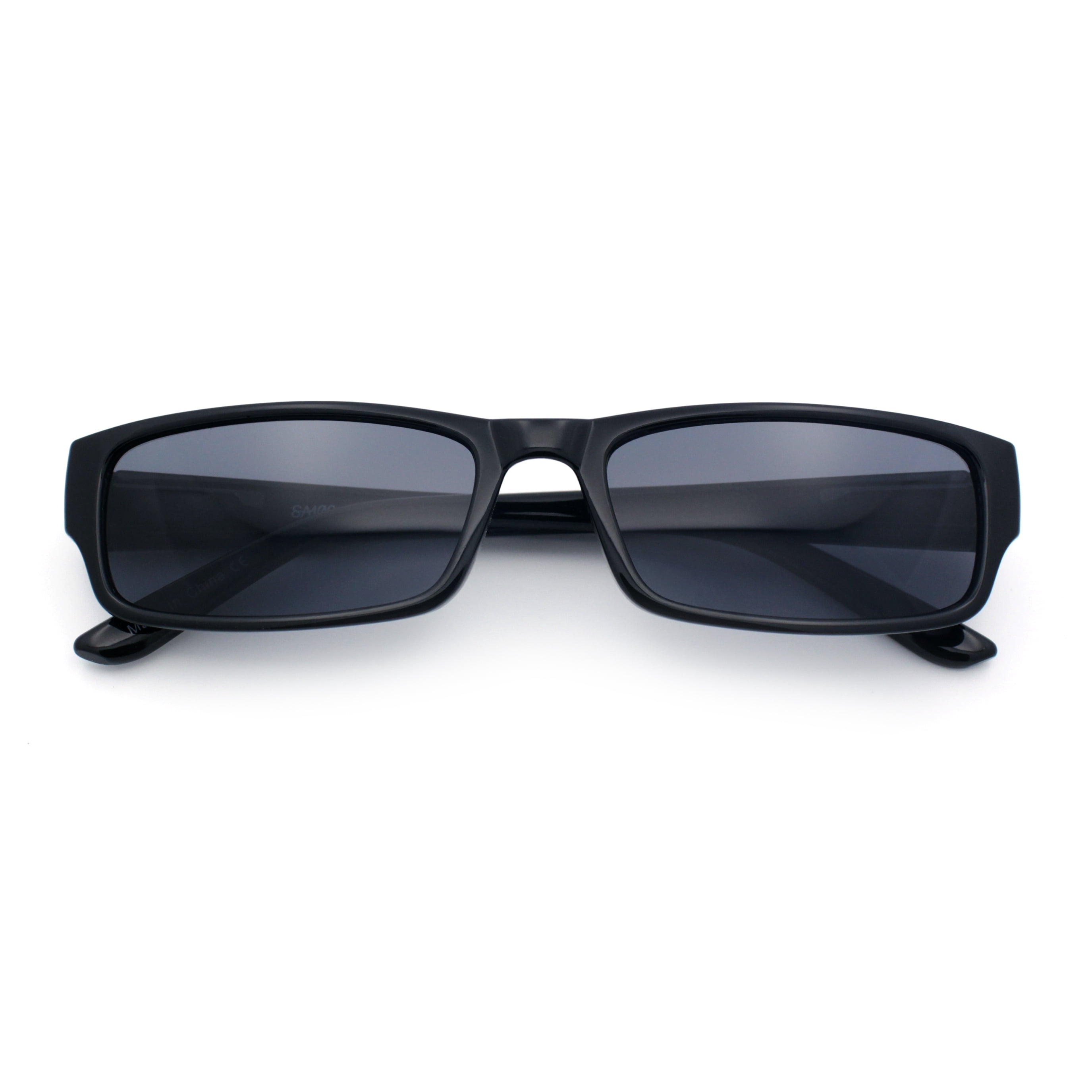?Black Vintage Polarized Sunglasses 70s Retro Flat Narraw Rectangular JUDOO Retro 70s Square Flat Aviator Sunglasses for Women Men  main image 3