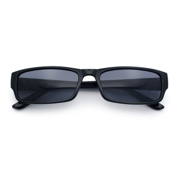 SA106 Narrow Rectangular Classic Plastic Pimp Mens Sunglasses All Black