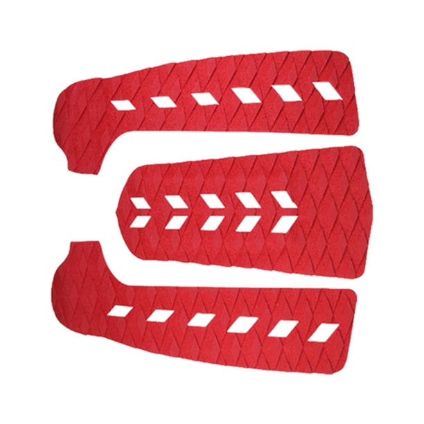 Advancent Almohadilla de tracción para cubierta de 3 uds., tabla de Surf antideslizante, alfombrilla para pies, almohadillas de agarre de alta Deportes acuáticos Rojo
