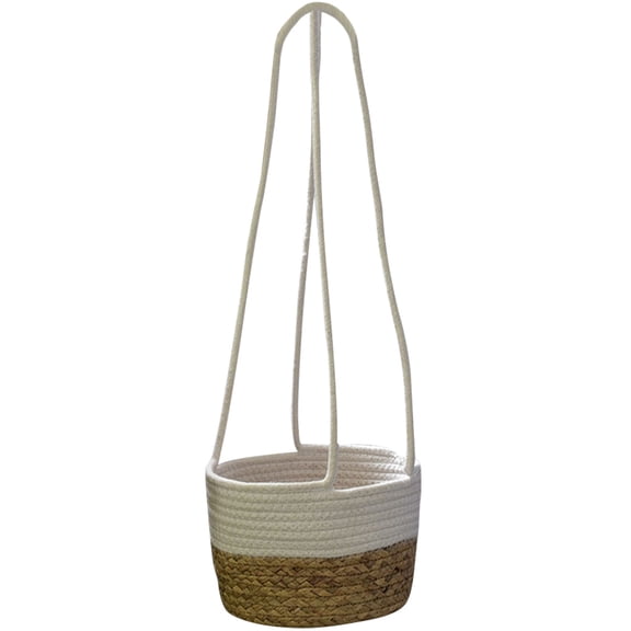 REACHISE Woven Hanging Flower Basket Planter, Decorative Floral Hanging Pot for Plants, Outdoor and Indoor Garden Use