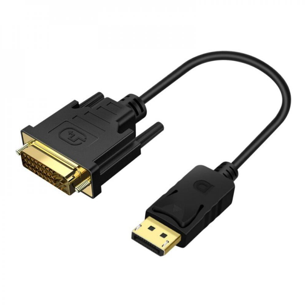 Left Wind Display Port Male Female Dp To Dvi D 24 1 Dual Video Cable 1080p Adapter Gold Plated Pc 6ft Black Walmart Com