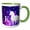 Green/White, variant on 3drose, Letter K Monogram Unicorn Purple Space Stars Personalized Initial K, 11oz Two-tone Green Mug
