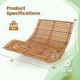 thumbnail image 3 of Costway Outdoor Double Chaise Lounge for 2 with High Back Slatted Seat Stopper for Patio, 3 of 10