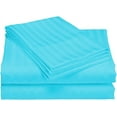 thumbnail image 3 of 800 Thread Count 100% Egyptian Cotton 3-Piece Fitted Sheet ( 1 Fitted Sheet + 2 Pillow Covers) 27 Inches Deep Pocket Size Olympic-Queen Color Turquise Blue Stripe, 3 of 5