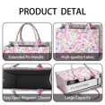 thumbnail image 4 of Large Capacity Tote Bag,Pink Breast Cancer and Pioneer Flower Handbag Fashion Luxury Tote Bag,15.7"x13"x 5.1" Inches,Laptop Compatible, 4 of 6