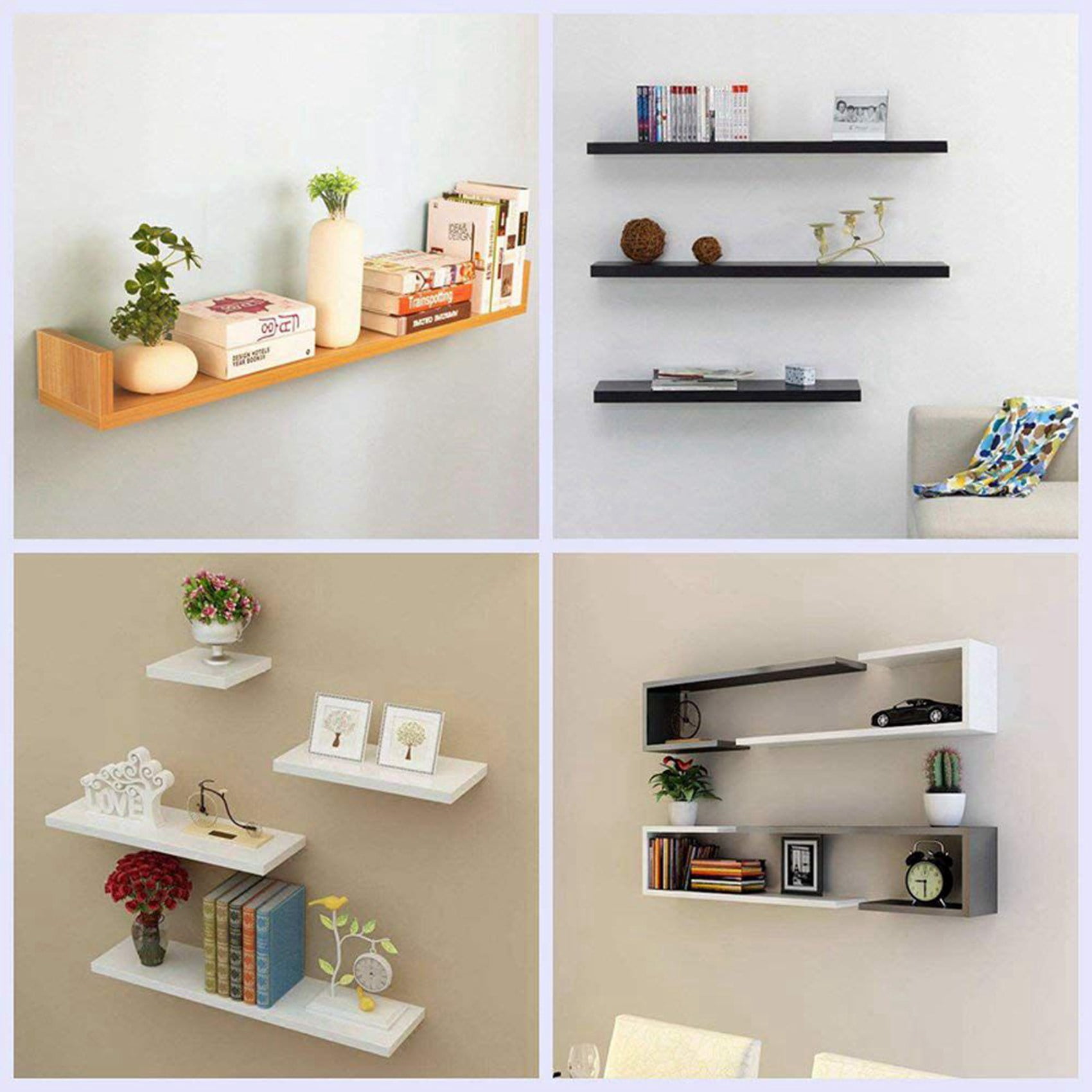 20 Pack Heavy Duty Wood Shelf Brackets DIY Adjustable Hardware Blind Supports Shelves 120 LBS