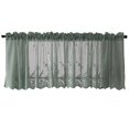thumbnail image 2 of Boho Lace Small Window Curtain 1 Panel, 52 X 17 Inch Window Treatment Curtain Linen Flowers Rod Pocket for Kitchen Bathroom Bedroom Home Decoration Teal Blue, 2 of 6