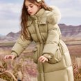 thumbnail image 6 of Darzheoy Girl's Winter Jacket Long Puffer Coat Fleece Outerwear Jacket with Hoodie Waterproof, 6 of 8