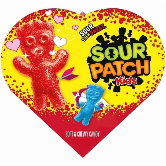 SOUR PATCH KIDS Soft & Chewy Valentines Day Candy, 6.8 oz Heart Shaped Box