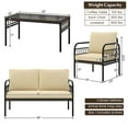 thumbnail image 4 of Costway 4 PCS Patio Furniture Set Outdoor Wicker Conversation Bistro Set with Soft Cushions, 4 of 10