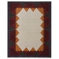 thumbnail image 2 of Rugsotic Carpets Handmade Rugs Hand Woven Kilim Rectangle 4'x6' White Plum Wool for Indoor Use, 2 of 10