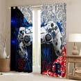 thumbnail image 3 of Feelyou Video Gamer Gamepad Black Out Curtains, Blue Red Watercolor Splatter Curtains Pack of 2 (42x63 Each), Honeycomb Abstract Bedroom Curtains, Blackout Curtains Room Decor, 3 of 7