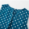thumbnail image 5 of Makaor Ruffle Dresses for Women A Line Peplum Mini Dresses Plus Size Sleeveless Dress Polka Dot Crew Neck Lounge Dress Blue 2XL, 5 of 5