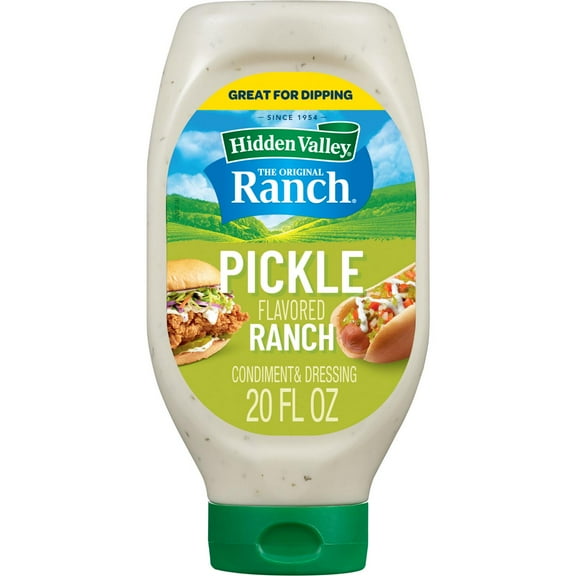 Hidden Valley Gluten Free Pickle Ranch Dipping Sauce Topping and Dressing 20 fl oz (Pack of 2)