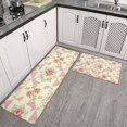 thumbnail image 2 of Pioneer Flower Floral Print Pattern Kitchen Rugs Sets Of 2, Anti Fatigue Non Slip Washable Floor Mats for Kitchen Sink Laundry, 17X30 Inch + 17X47 Inch, 2 of 6