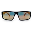 thumbnail image 6 of Locs Mens Color Mirror Flat Top Gangster Plastic Rectangle Sunglasses Orange Mirror, 6 of 8