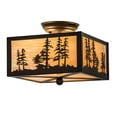 thumbnail image 2 of Meyda Tiffany 167261 Tall Pines 2 Light 14" Wide Semi-Flush Square Ceiling Fixture -, 2 of 5