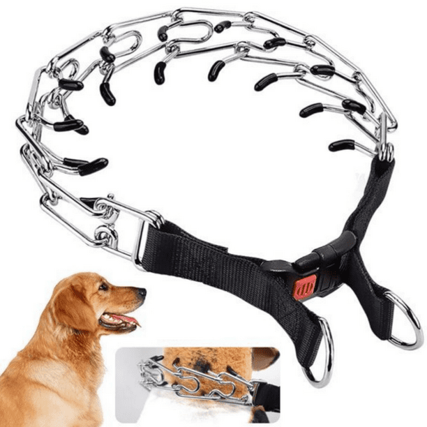 Collar, Dog Choke Pinch Training Collar,Steel Chrome Plated Dog Prong
