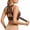 Coffee, variant on Women's Leopard Print Posture Support Bra Front Closure Cross Back Wireless Full Coverage Seamless Bralette Push Up Comfort Lift
