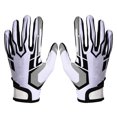 thumbnail image 1 of Guantes de fútbol blancos antideslizantes con agarre de silicona, guante receptor deportivo, correa de muñeca ajustable y transpirable para deporte, color blanco, M, 1 of 10