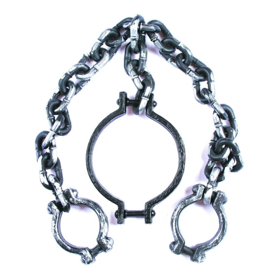 Fun World Men's Shackles Chains and Collar Costume Accessory Silver Standard