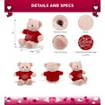 thumbnail image 3 of DolliBu I LOVE YOU Super Soft Baby Pink Bear Plush- Cute Stuffed Pink Bear Animal with Red Shirt For Valentine, Anniversary, Romantic Date, Boyfriend, or Girlfriend Gift - 8 inches, 3 of 7