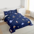 thumbnail image 3 of jejeloiu Space Astronaut Planet Twin Comforter Sets,Cartoon Rocket Aircraft Bedding Set For Teens Reversible 2-Piece, 3 of 8