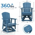 thumbnail image 2 of SERWALL HDPE Swivel Glider Chair Set of 2, Outdoor Swiveling Gliding Chair for Porch, Blue, 2 of 6