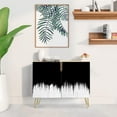 thumbnail image 2 of PixonSign Sideboard Buffet Cabinet, Kitchen Storage Cabinet with 2 Doors, Black & White Grunge Paint Pattern, Cupboard Console Table for Dining Room - 35" L x 18" W x 29" H, 2 of 5