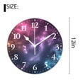 thumbnail image 2 of 12 Inch Wall Clock Battery Operated Silent Clock Decorative for Office, Kitchen, Outdoor, Living Room，Galaxy Nebula Space Universe Starry Cloud Natural, 2 of 4